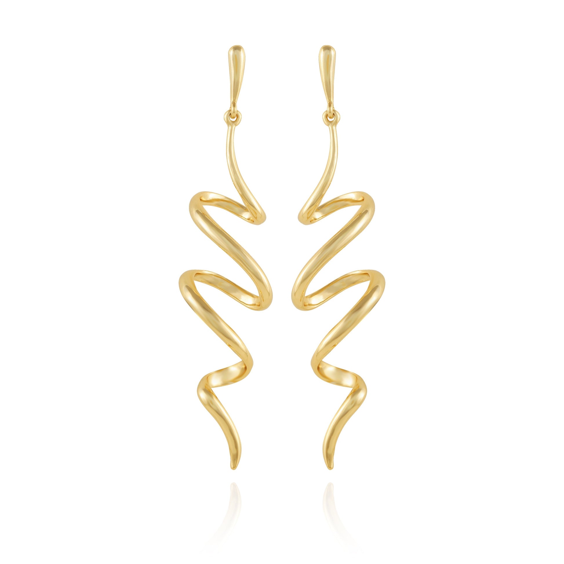 Vince Camuto Goldtone Spiral Corkscrew Earrings Gold Tone