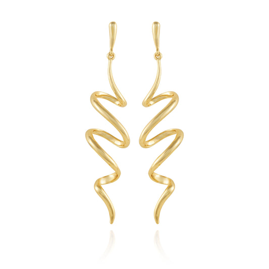 Vince Camuto Goldtone Spiral Corkscrew Earrings Gold Tone