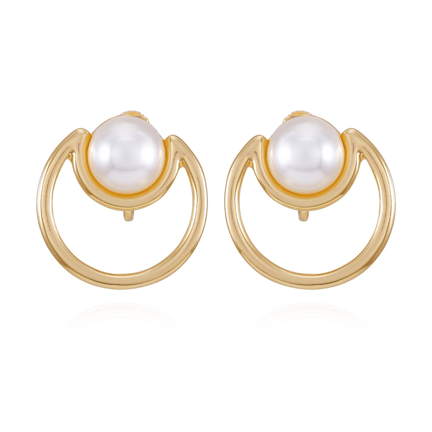 Vince Camuto Goldtone Pearl Clip On Earrings Gold Tone