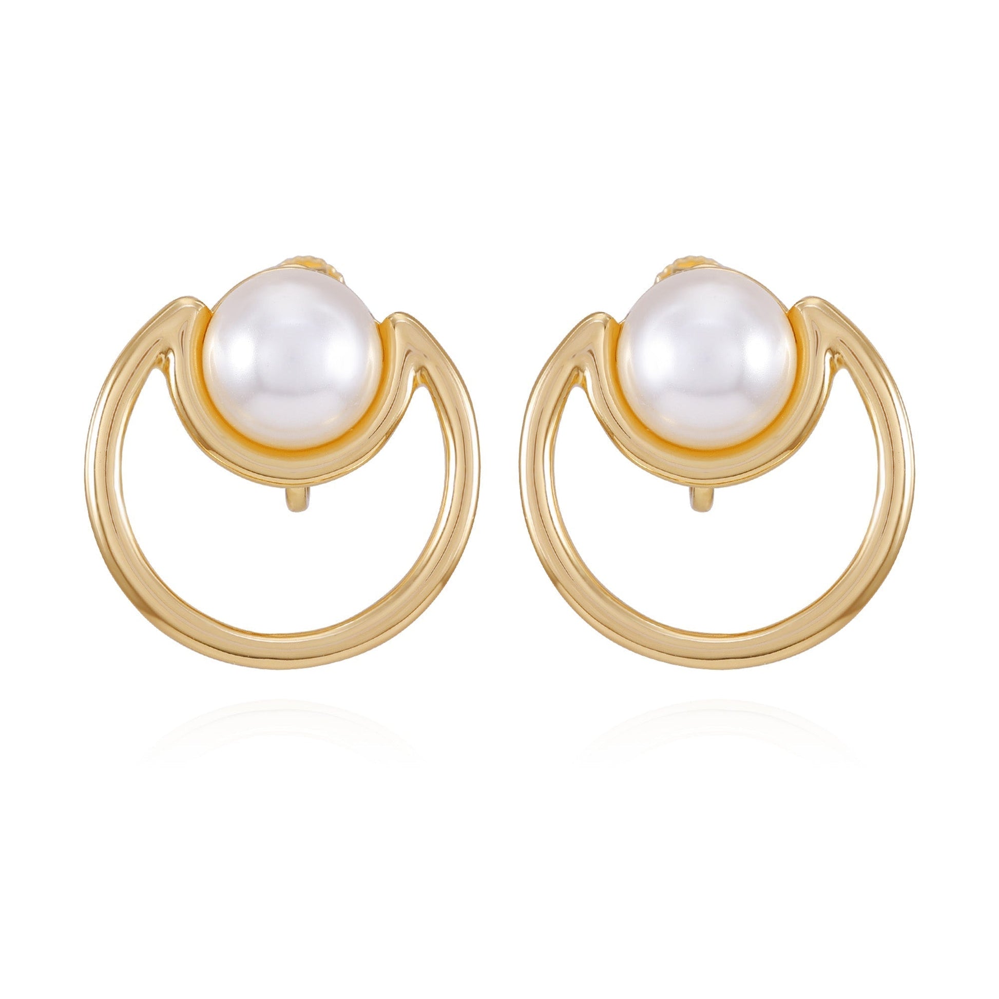 Vince Camuto Goldtone Pearl Clip On Earrings Gold Tone