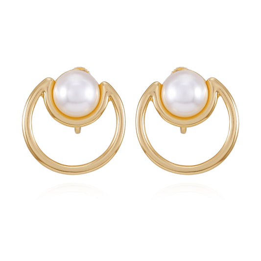 Vince Camuto Goldtone Pearl Clip On Earrings Gold Tone