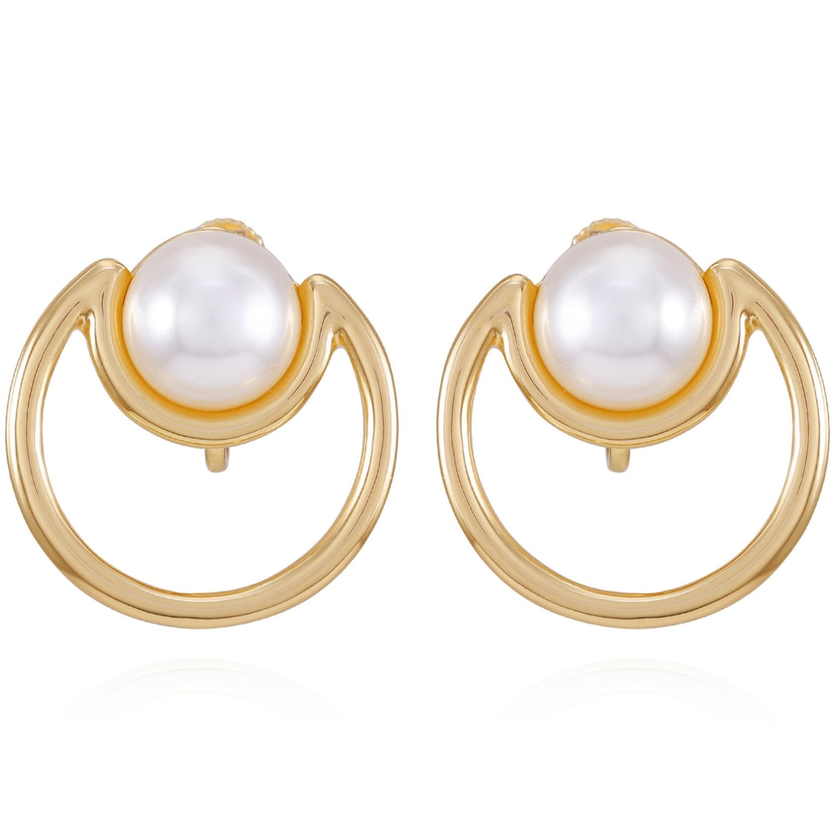 Vince Camuto Goldtone Pearl Clip On Earrings Gold Tone