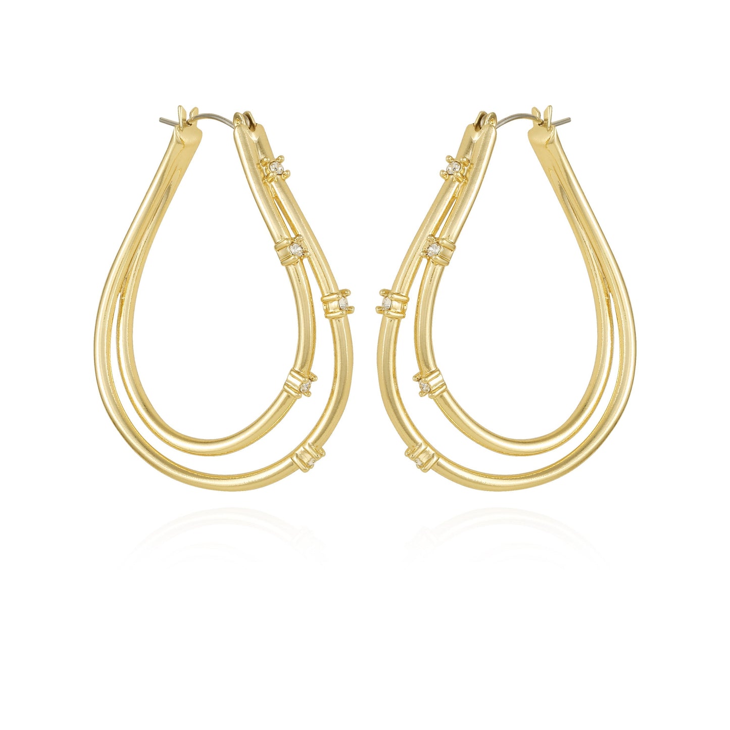 Vince Camuto Goldtone Double Oval Hoop Earrings Gold Tone