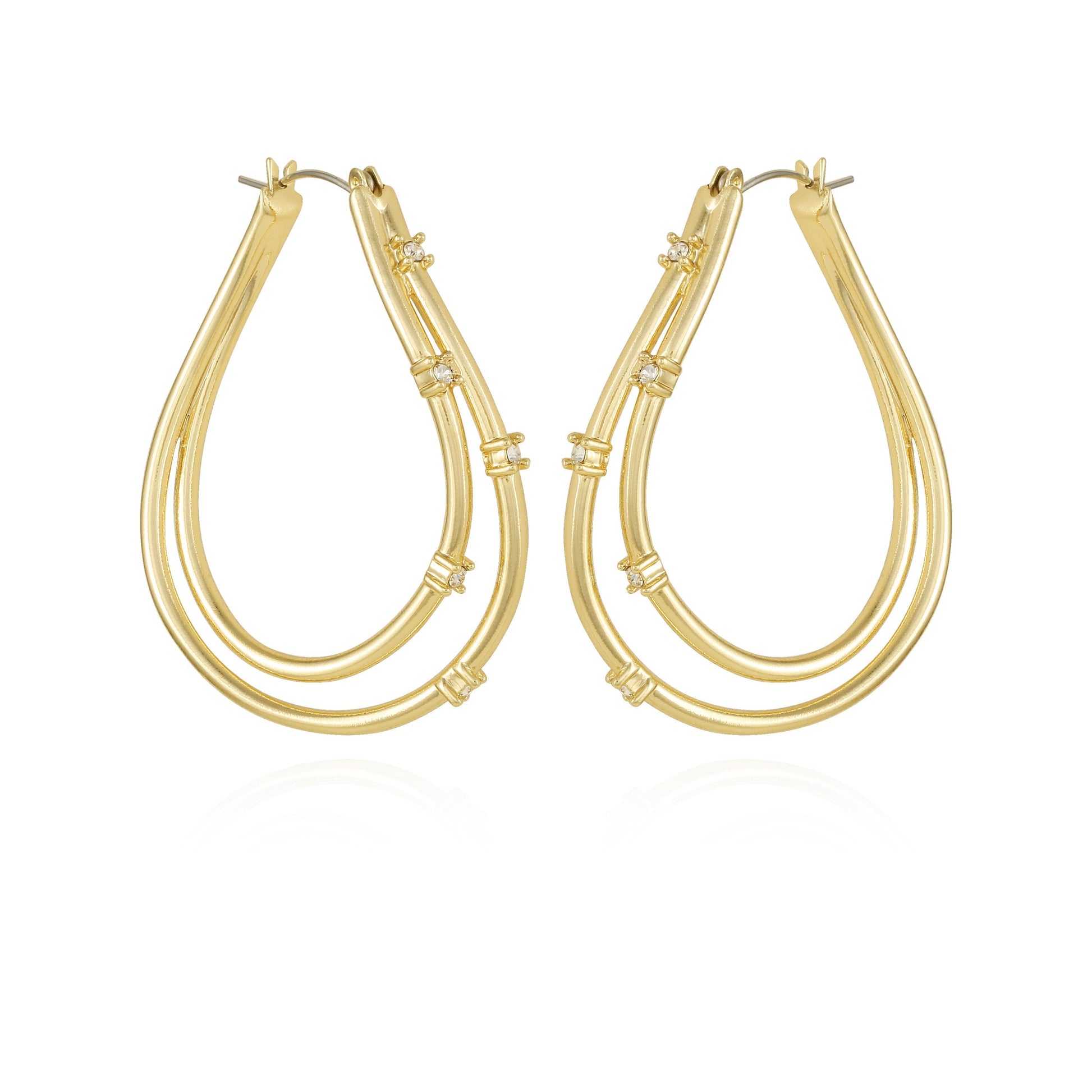 Vince Camuto Goldtone Double Oval Hoop Earrings Gold Tone