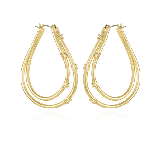 Vince Camuto Goldtone Double Oval Hoop Earrings Gold Tone