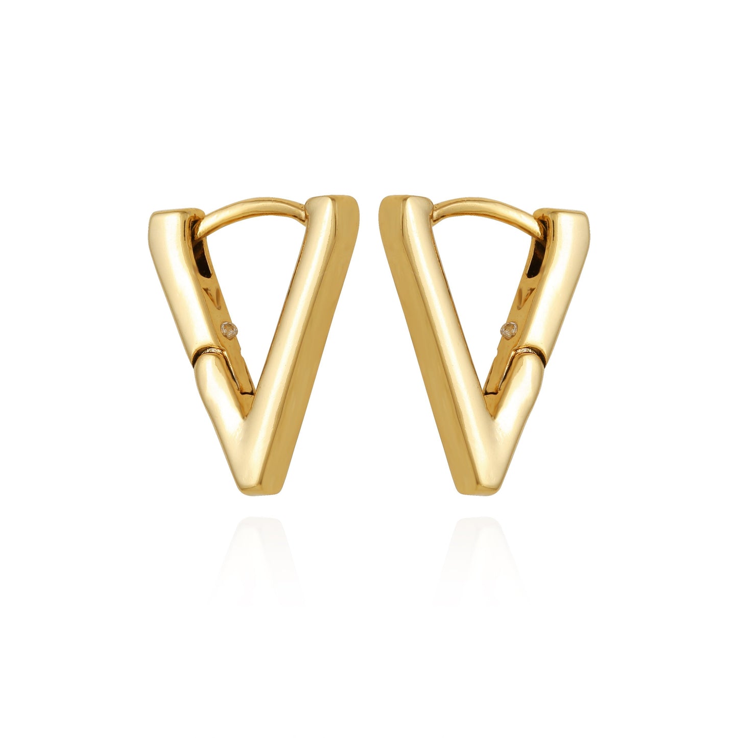 Vince Camuto V-Hinge Huggie Earrings Gold Tone