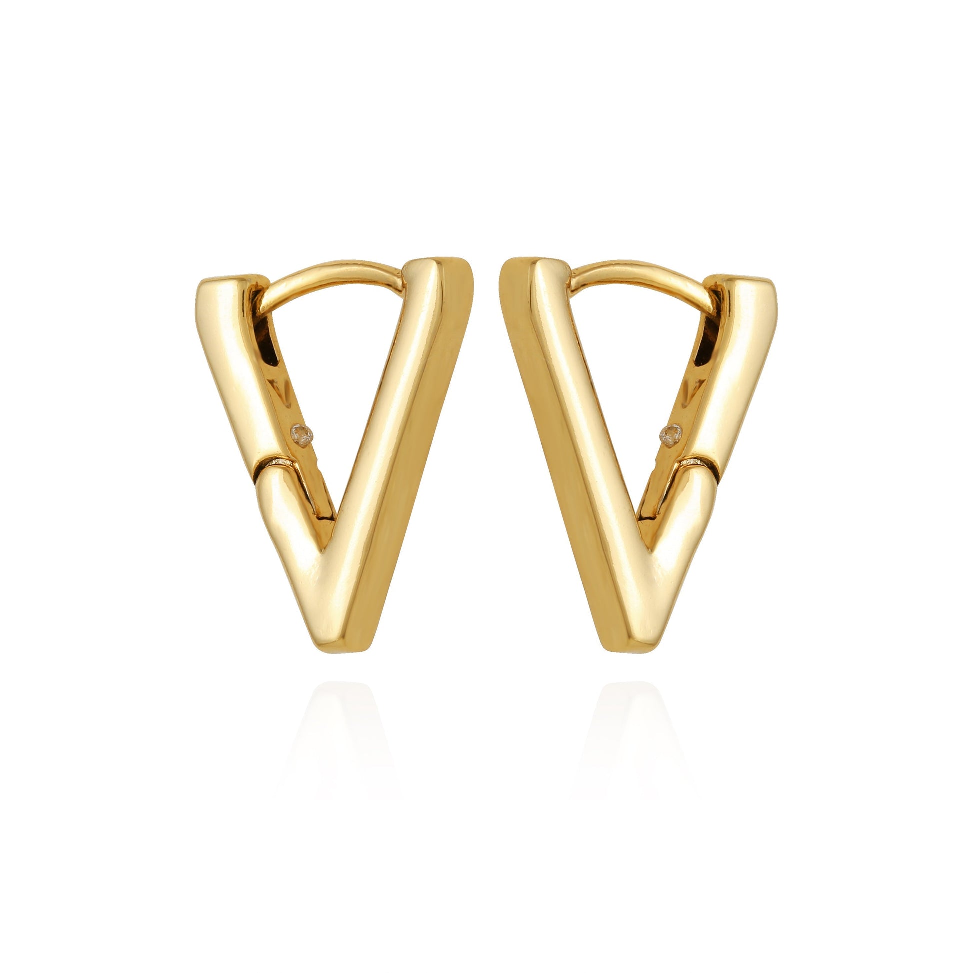 Vince Camuto V-Hinge Huggie Earrings Gold Tone