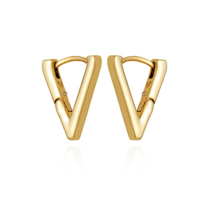 Vince Camuto V-Hinge Huggie Earrings Gold Tone