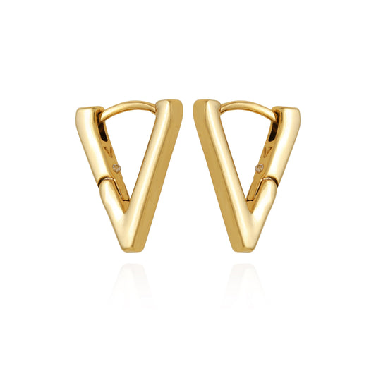 Vince Camuto V-Hinge Huggie Earrings Gold Tone