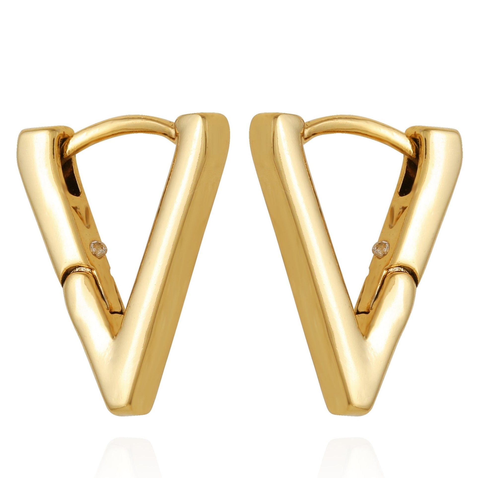 Vince Camuto V-Hinge Huggie Earrings Gold Tone