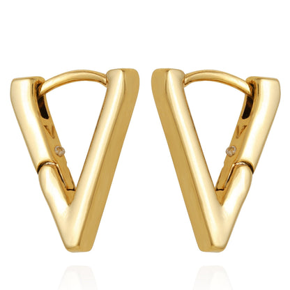 Vince Camuto V-Hinge Huggie Earrings Gold Tone
