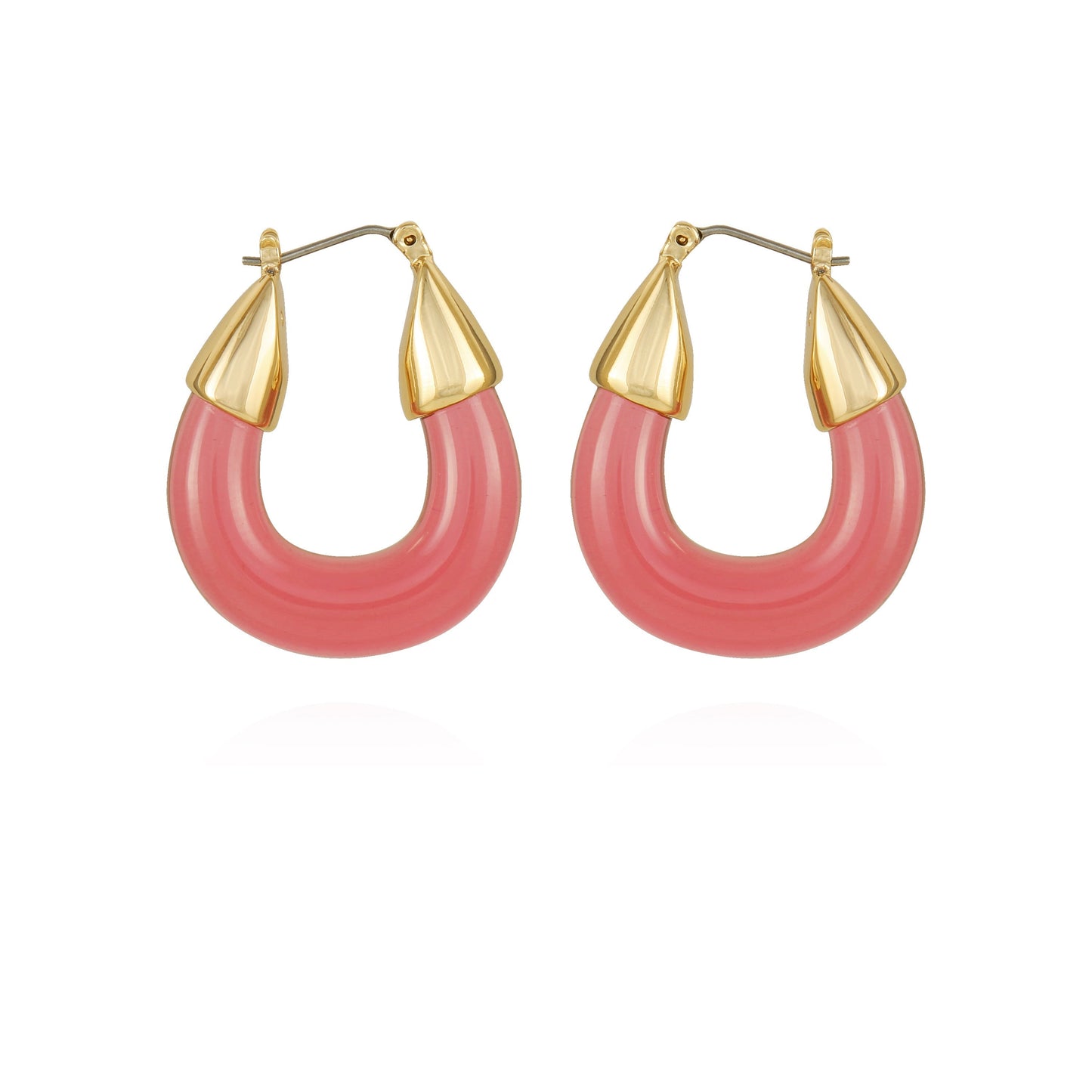Vince Camuto Goldtone Pink Candy Hoop Earrings Gold Tone