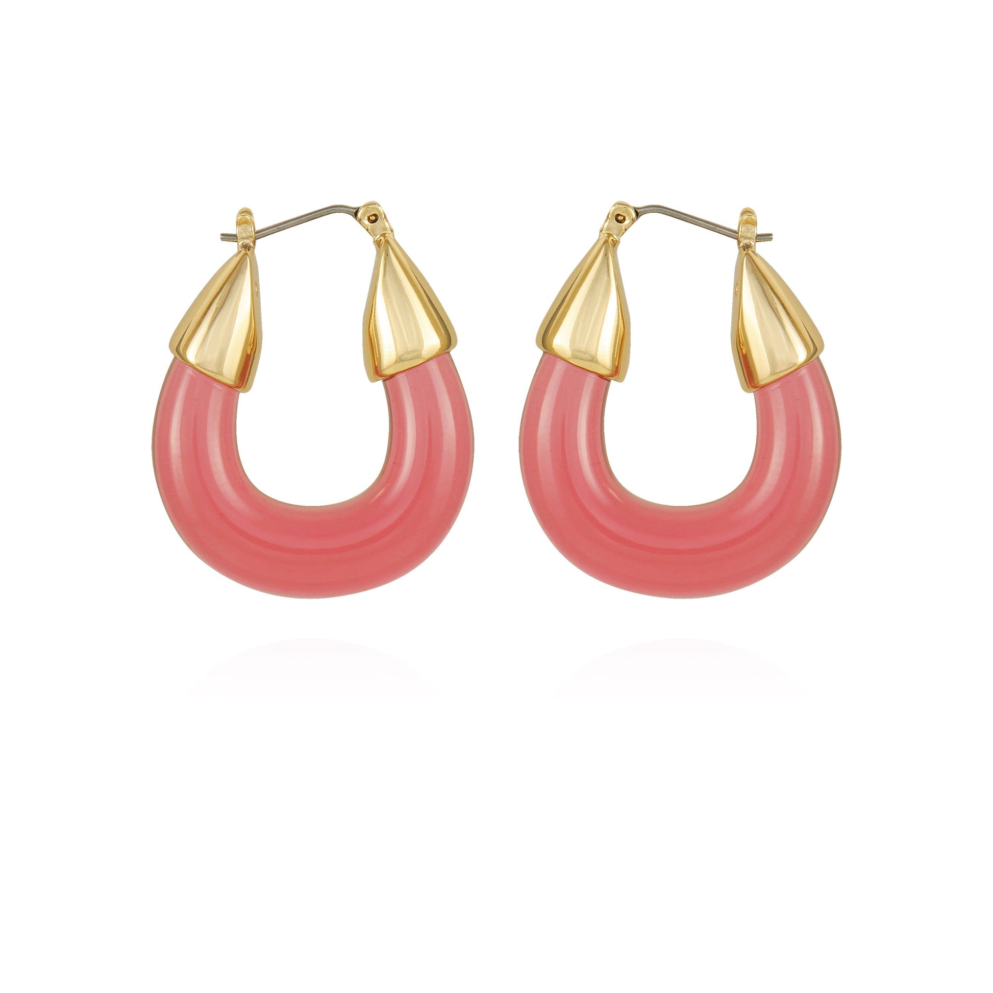 Vince Camuto Goldtone Pink Candy Hoop Earrings Gold Tone