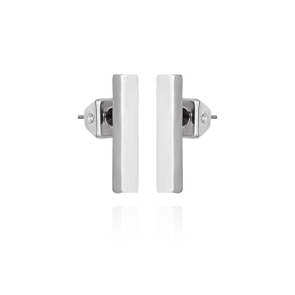 Vince Camuto Rectangle Bar Stud Earrings Silver Tone