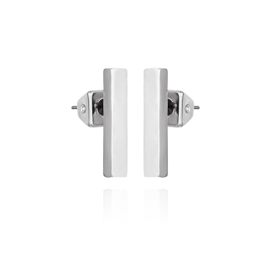 Vince Camuto Rectangle Bar Stud Earrings Silver Tone