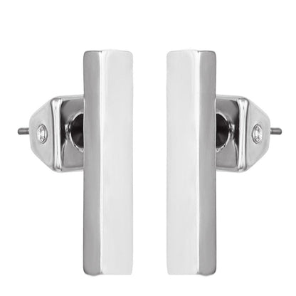 Vince Camuto Rectangle Bar Stud Earrings Silver Tone