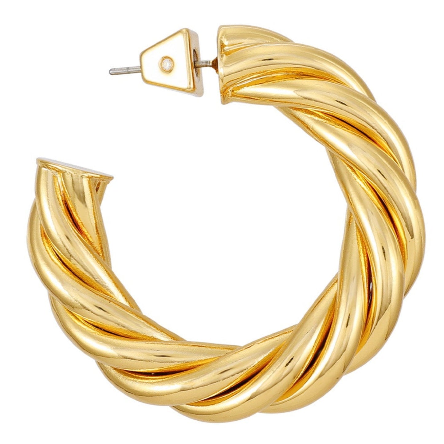 Vince Camuto Goldtone Textured Rope Hoop Earrings Gold Tone