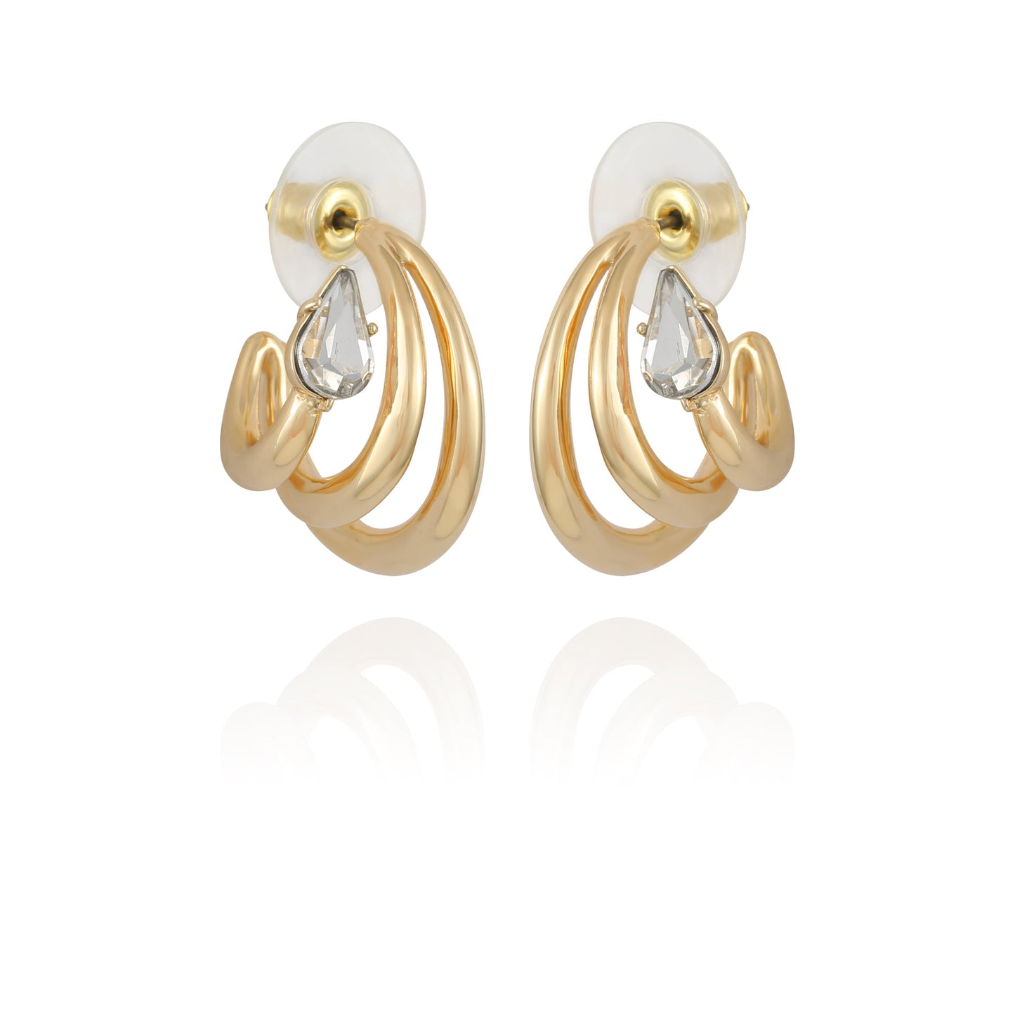 Vince Camuto Goldtone Crystal Stone Small Hoop Earring Gold Tone