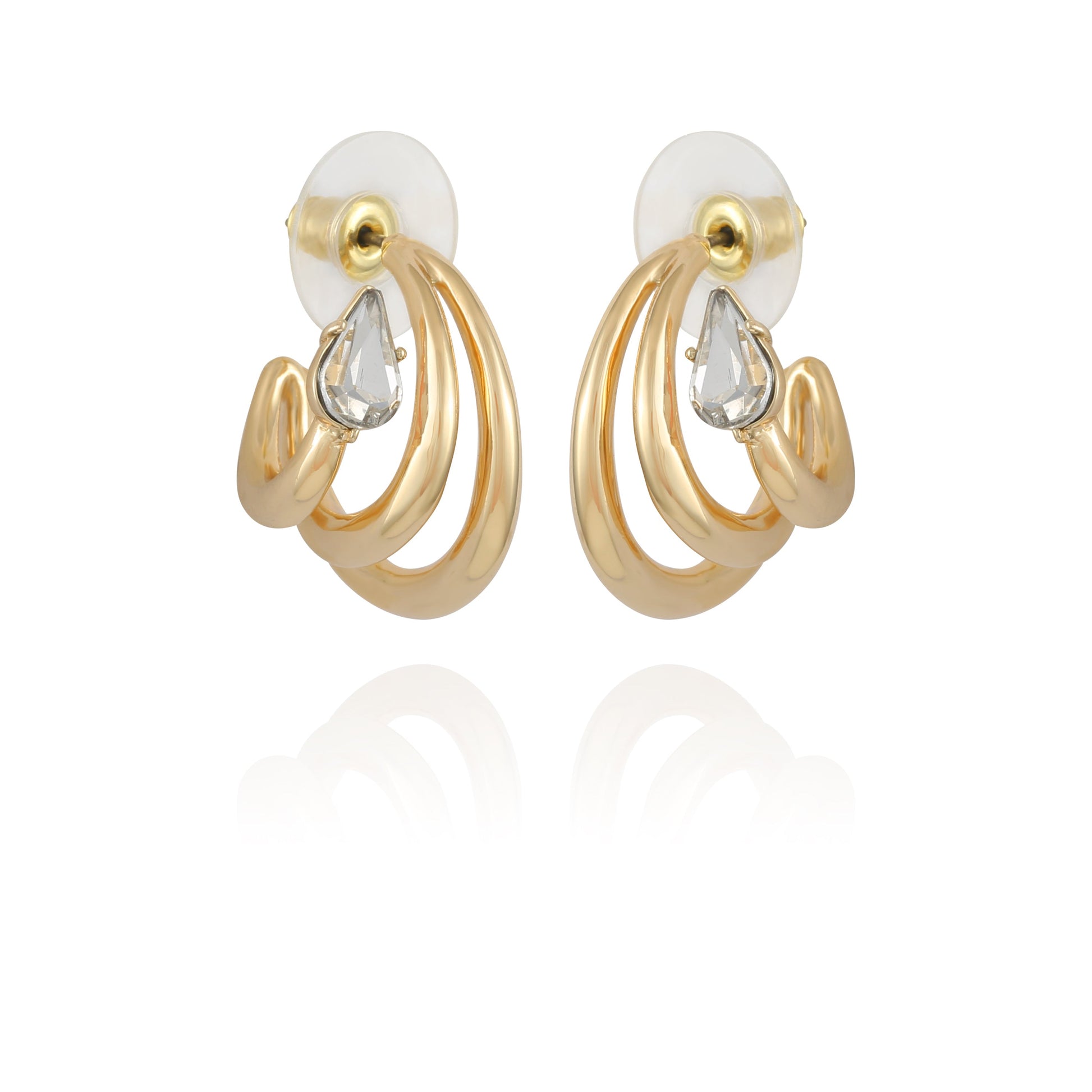 Vince Camuto Goldtone Crystal Stone Small Hoop Earring Gold Tone