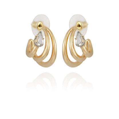 Vince Camuto Goldtone Crystal Stone Small Hoop Earring Gold Tone