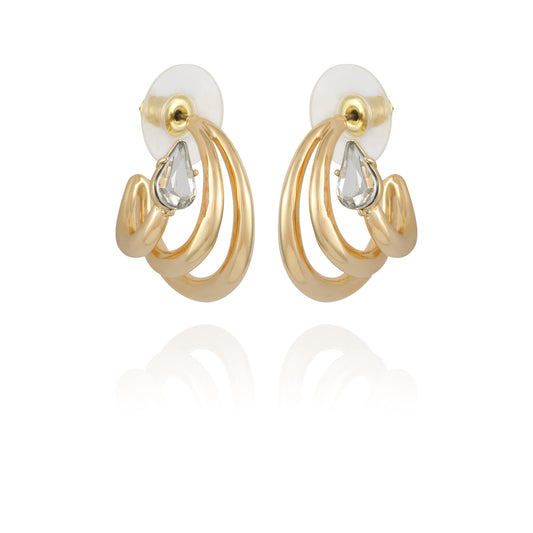 Vince Camuto Goldtone Crystal Stone Small Hoop Earring Gold Tone