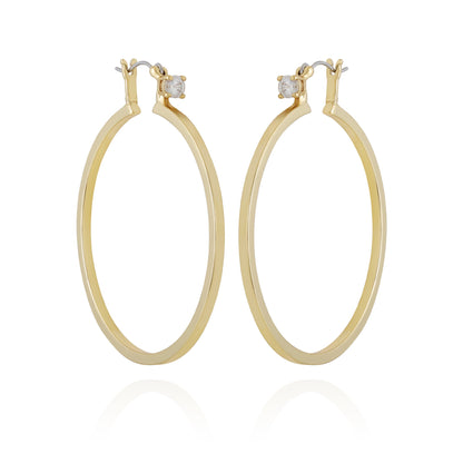 Vince Camuto Goldtone Cubic Zirconia Large Hoops Earrings Gold Tone