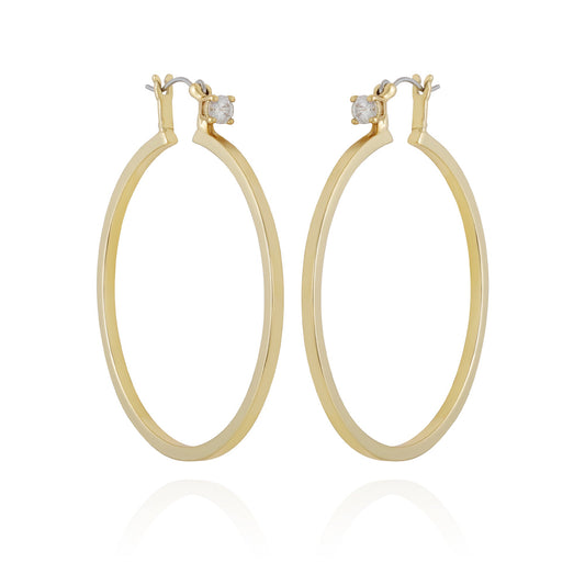 Vince Camuto Goldtone Cubic Zirconia Large Hoops Earrings Gold Tone