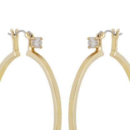 Vince Camuto Goldtone Cubic Zirconia Large Hoops Earrings Gold Tone