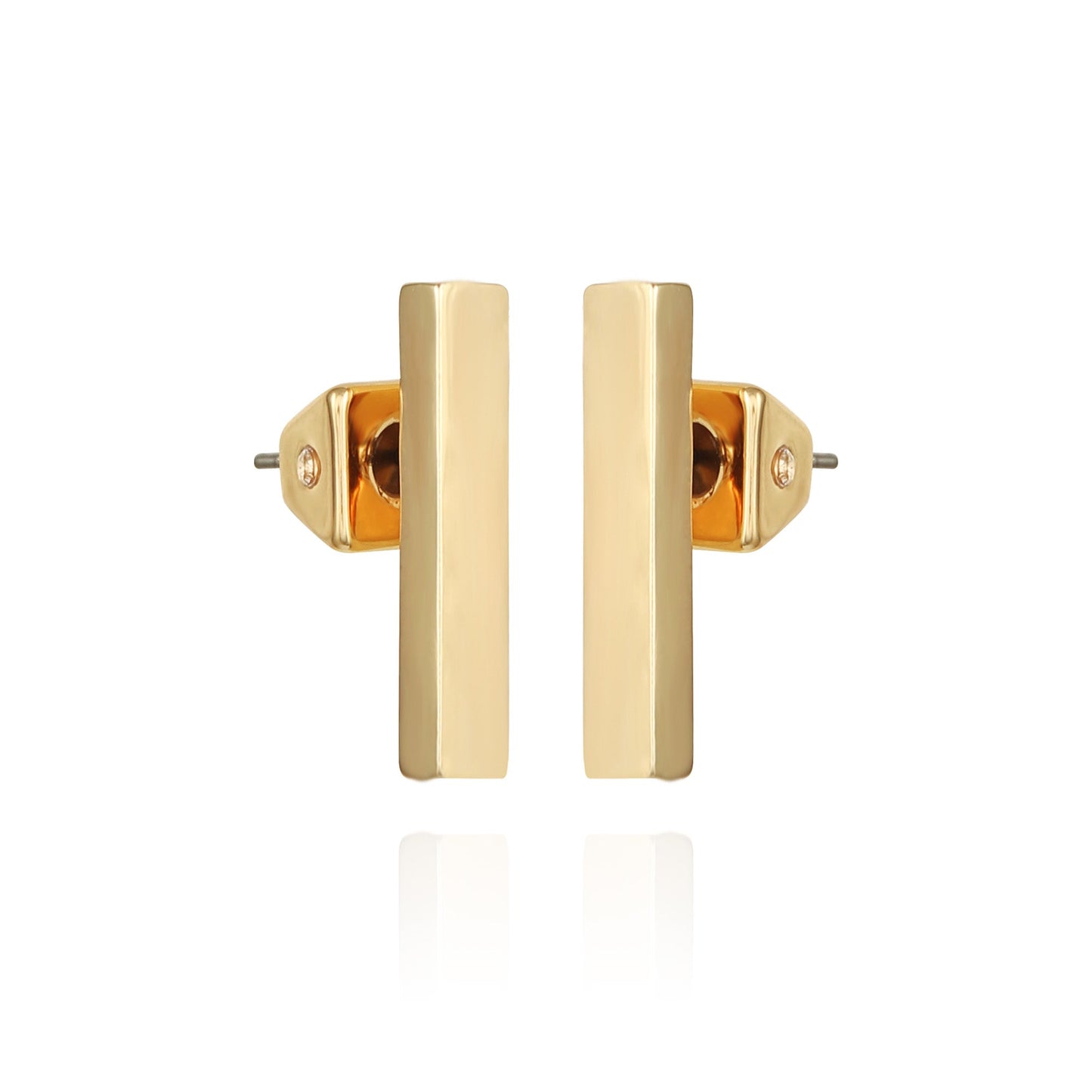 Vince Camuto Rectangle Bar Stud Earrings Gold Tone