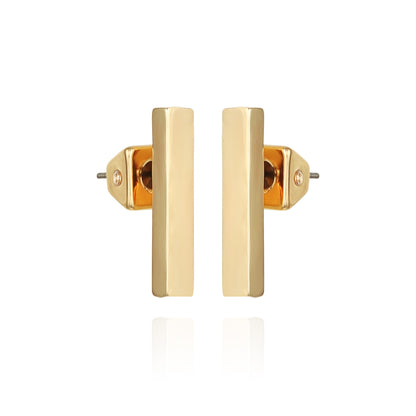 Vince Camuto Rectangle Bar Stud Earrings Gold Tone