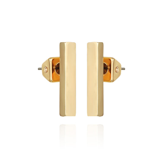 Vince Camuto Rectangle Bar Stud Earrings Gold Tone