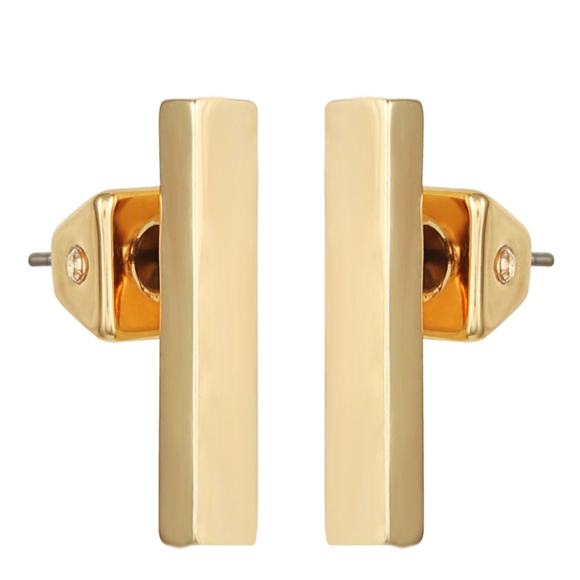 Vince Camuto Rectangle Bar Stud Earrings Gold Tone