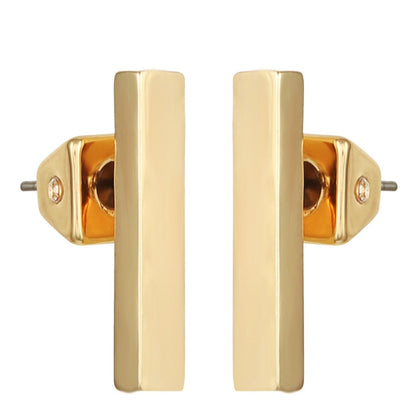 Vince Camuto Rectangle Bar Stud Earrings Gold Tone