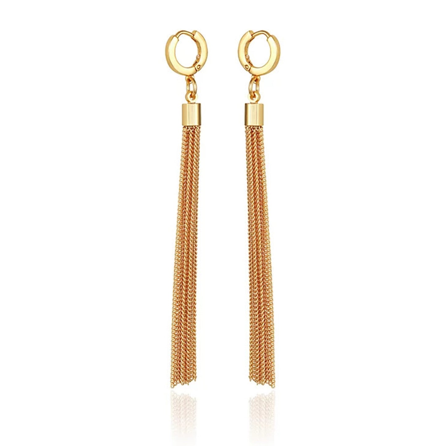 Vince Camuto Goldtone Huggie Tassel Hoop Drop Earrings Gold Tone
