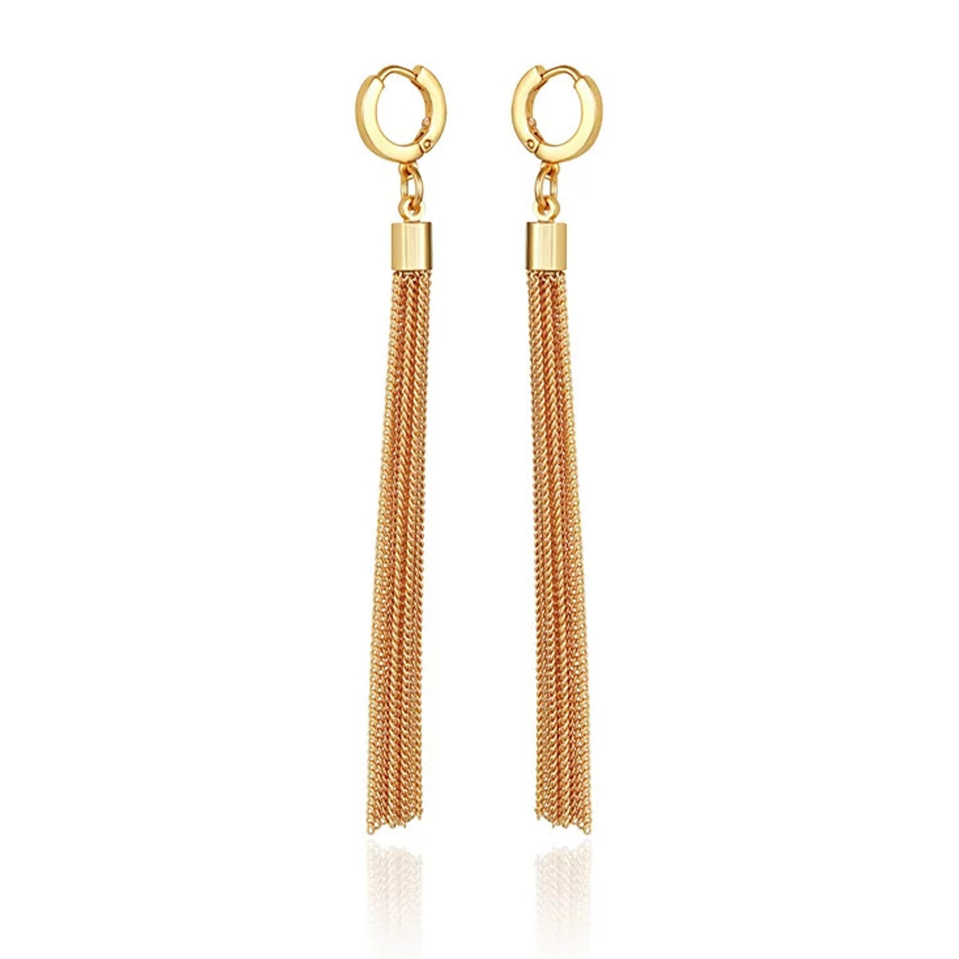 Vince Camuto Goldtone Huggie Tassel Hoop Drop Earrings Gold Tone