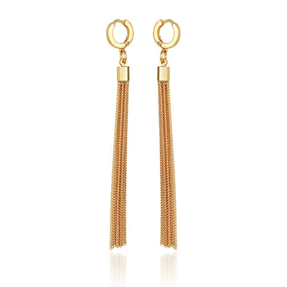 Vince Camuto Goldtone Huggie Tassel Hoop Drop Earrings Gold Tone