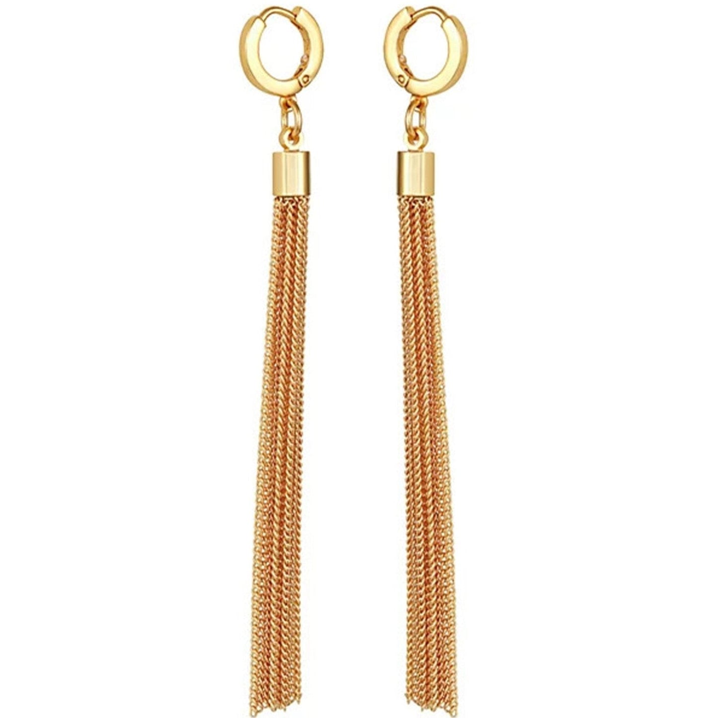 Vince Camuto Goldtone Huggie Tassel Hoop Drop Earrings Gold Tone