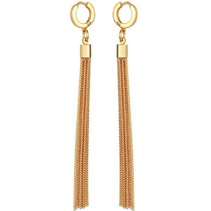 Vince Camuto Goldtone Huggie Tassel Hoop Drop Earrings Gold Tone