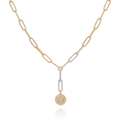 Vince Camuto Two Tone Coin Pendant Y Necklace Two Tone