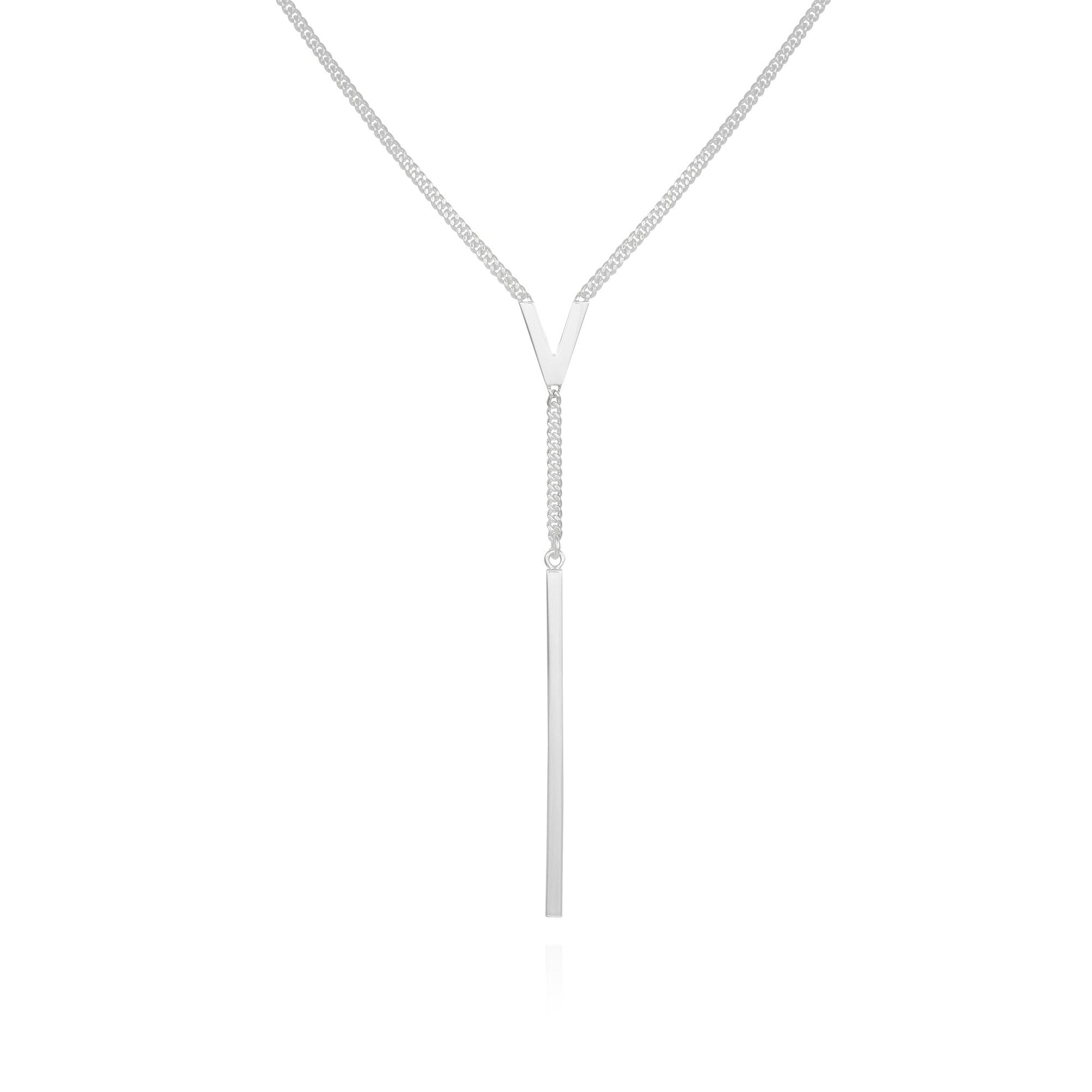 Vince Camuto Lariat Y Necklace Silver Tone