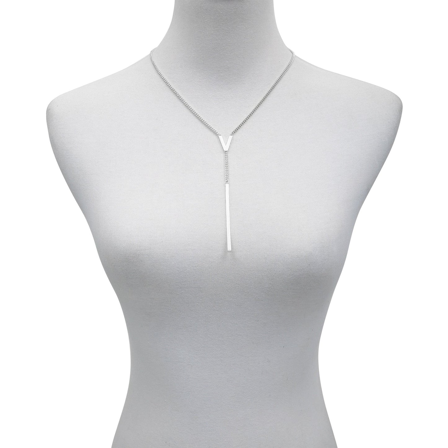 Vince Camuto Lariat Y Necklace Silver Tone
