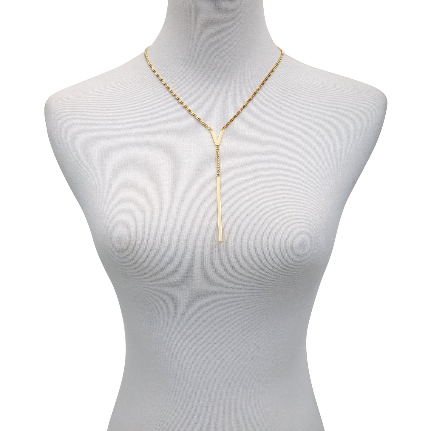 Vince Camuto Lariat Y Necklace Gold Tone