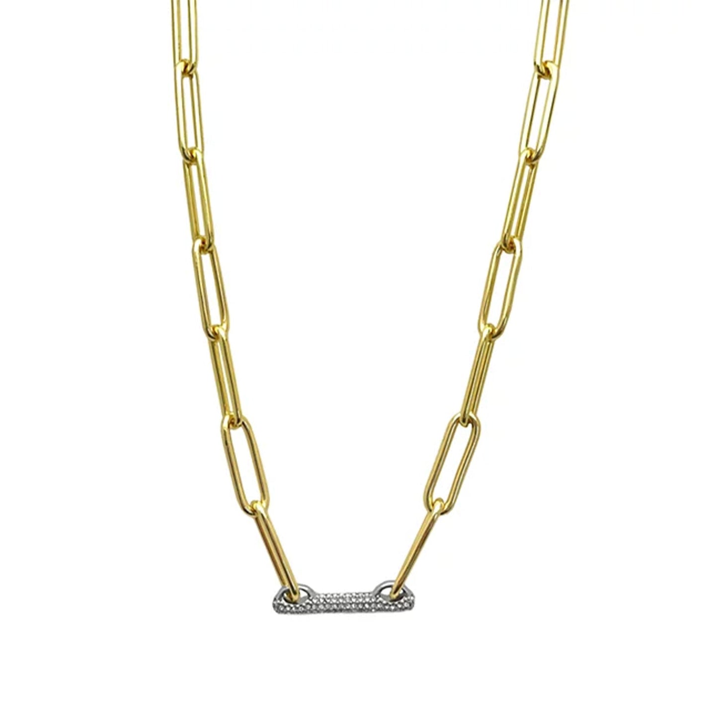 Vince Camuto Goldtone Pave Bar Chain Necklace Gold Tone
