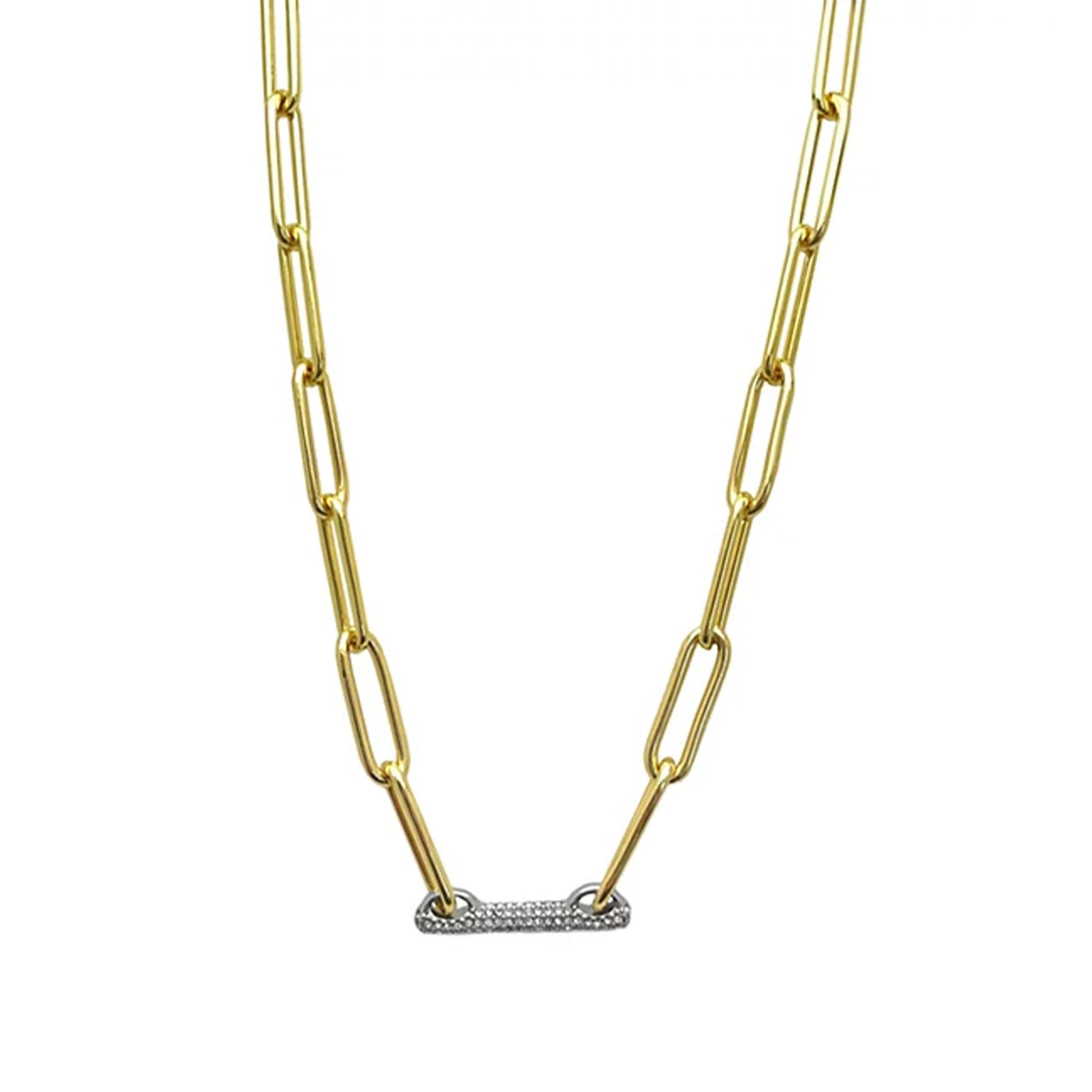 Vince Camuto Goldtone Pave Bar Chain Necklace Gold Tone