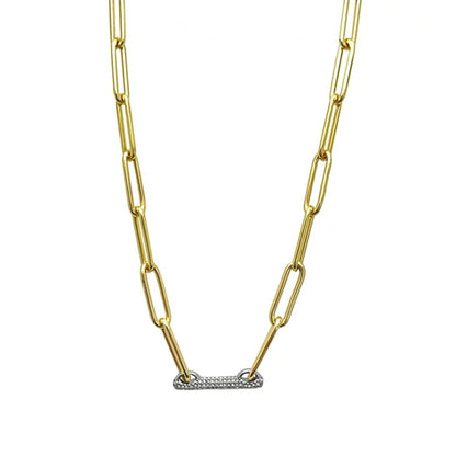 Vince Camuto Goldtone Pave Bar Chain Necklace Gold Tone