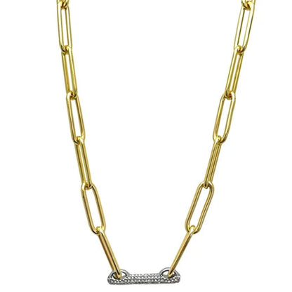 Vince Camuto Goldtone Pave Bar Chain Necklace Gold Tone