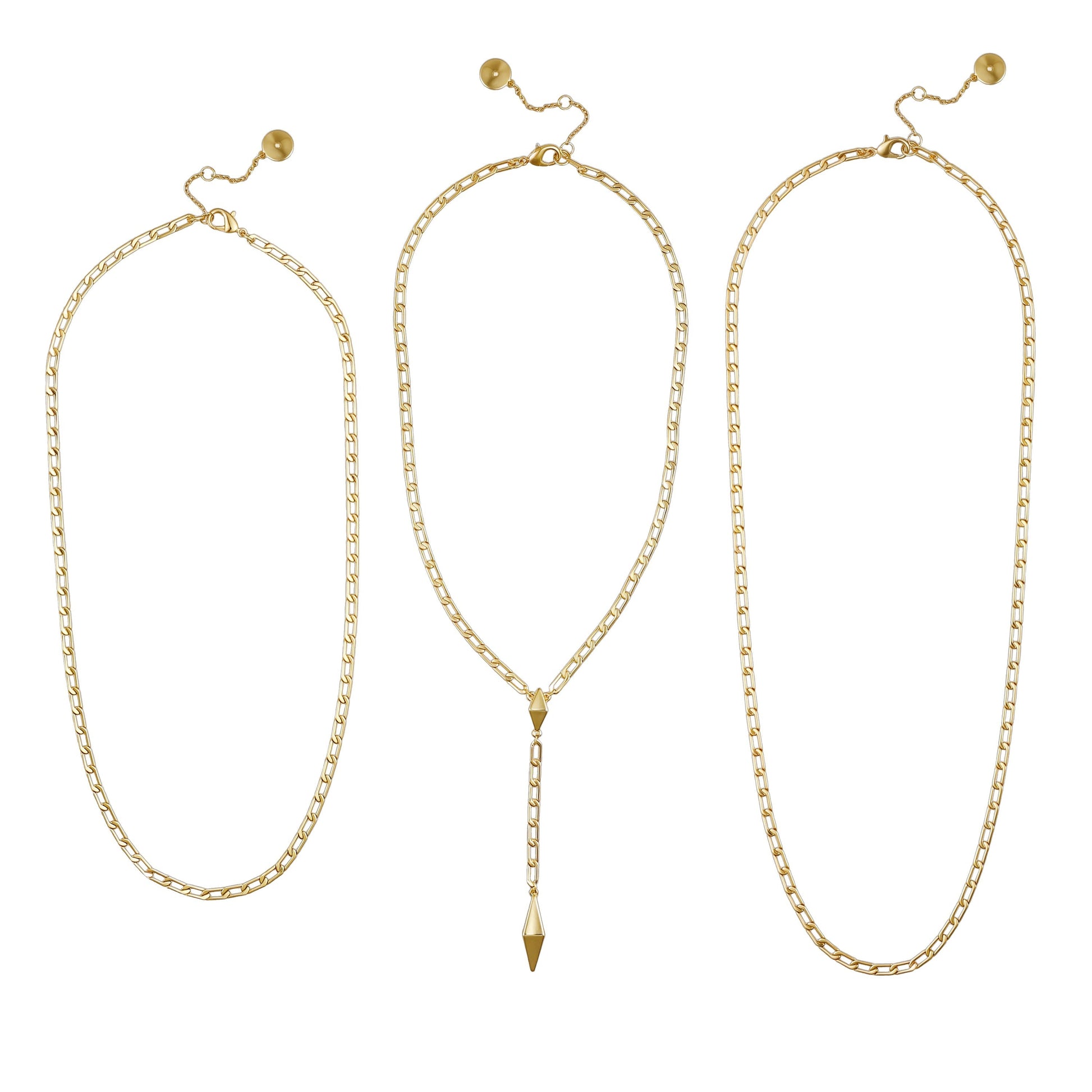 Vince Camuto 3 Piece Goldtone Chain Necklaces Gold Tone