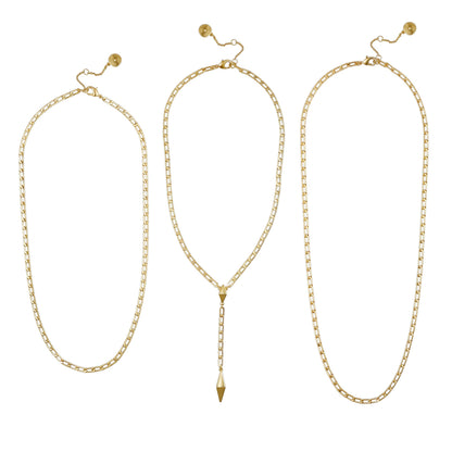Vince Camuto 3 Piece Goldtone Chain Necklaces Gold Tone
