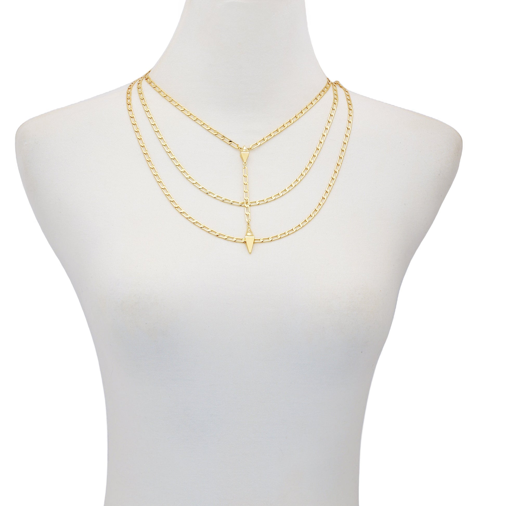 Vince Camuto 3 Piece Goldtone Chain Necklaces Gold Tone