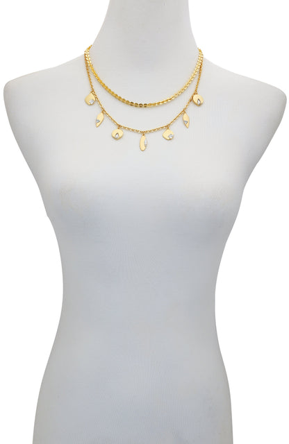 Vince Camuto Goldtone Charm Layered Necklace Gold Tone